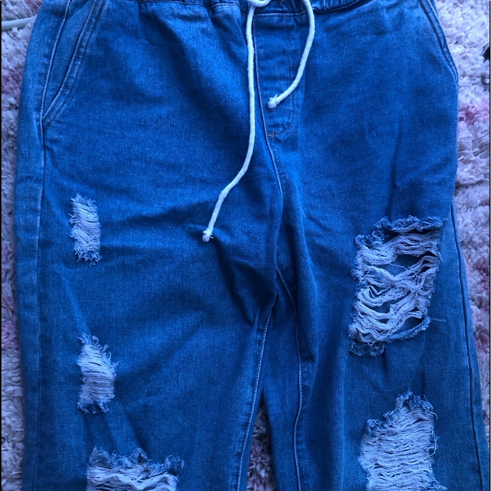 Fashion Nova Ripped Denim Joggers 💙